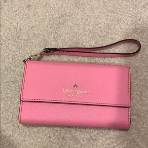 EUC Kate spade pink phone/card carrier